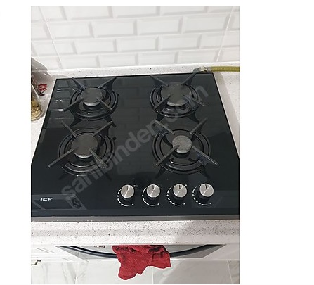 siyah camlı set üstü ocak